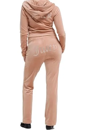 Juicy Couture Welurowe spodnie z logo diamentowe, , S