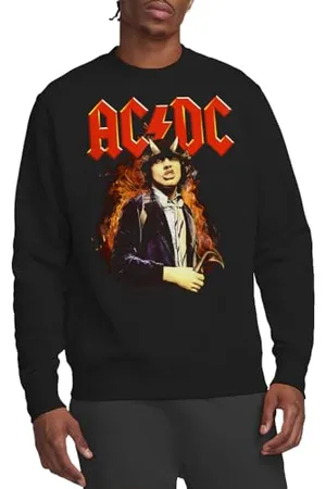 AC/DC Bluza Fire And Horns Crew, czarna, S, , S