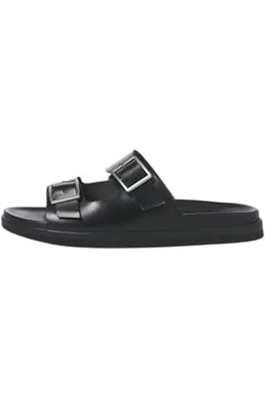 JACK & JONES Męskie sandały Jfwdallas Leather Buckle, czarne, 42 EU, , 42 EU