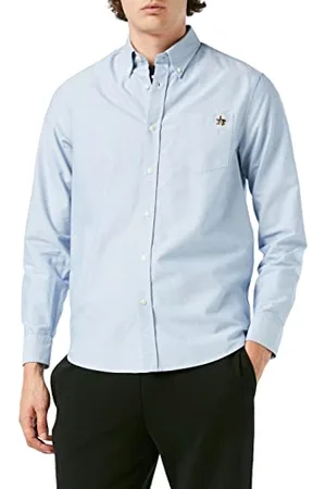 Ted Baker Męska koszula MMA-Caplet-LS Oxford, niebieska, 5 (UKXL)