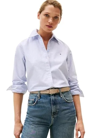 Tommy Hilfiger Damska koszula OXFORD RELAXED FIT WW0WW46111, niebieska, 42, , 68