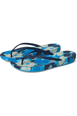 FitFlop Damskie ergonomiczne klapki iQUSHION FLOWERZ, niebieskie, 42 EU, , 43 EU