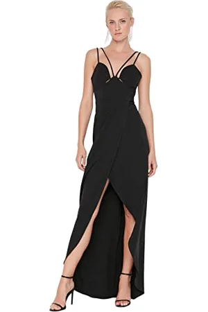 Trendyol Damska sukienka maxi Wrapover Fitted Evening & Prom, , 36