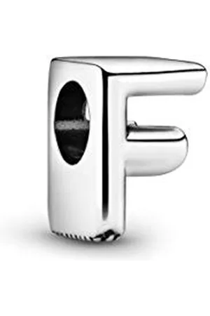 PANDORA Moments Buchstabe F - wendbares Alphabet-Charm aus Sterling-Silber mit geprägten Herzen und Perlen an der Rückseite - kompatibel mit Armbändern Moments Kollektion