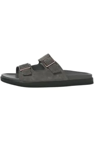 JACK & JONES Męskie sandały Jfwdallas Suede Buckle, szare, 44 EU, , 44 EU