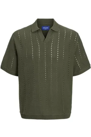 JACK & JONES Jorparos Knit Easter Ss Crochet Polo, , XXL