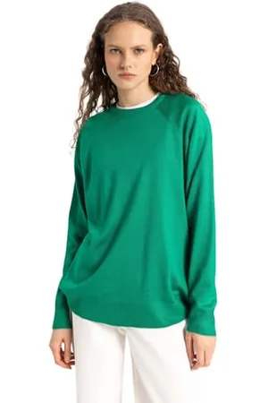 DeFacto Damska moda dzianinowa – stylowy sweter z dzianiny, bluzki i tuniki dla kobiet – wybór swetrów – delikatny sweter z dzianiny i swetry, , XL