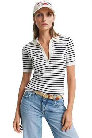 GANT RIB KNIT STRIPED SS RUGGER, , M