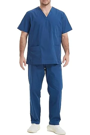 MISEMIYA Strój Uniform Unisex Bluzka - Mundur medyczny z topem i spodniami - Ref.6801-6802, granatowy, S