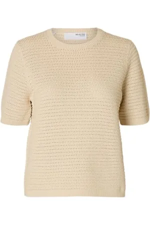 SELECTED Slfvinna Ss Structure Knit O-Neck Noos, , S
