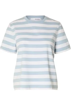SELECTED Slfessential SS Striped Boxy Tee Noos, , M