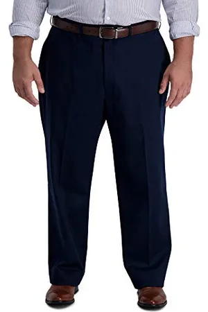 HAGGAR Męskie Premium No Iron Khaki Regular and Big & Tall Rozmiary, Ciemnogranatowy, 44W / 29L