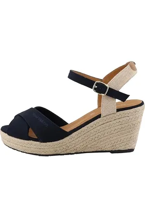 TOM TAILOR Damskie sandały klinowe 5390010025, granatowe, 38 EU, , 38 EU