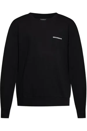 Emporio Armani Męska bluza z kapturem ICONIC PIQUET czarna XL, , XL