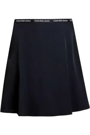 Calvin Klein Jeans Spódnice damskie z elastycznym dopasowaniem i rozkloszowanym logo, , XS