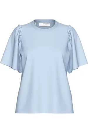 SELECTED Slfpenelope 2/4 Ruffle Tee Noos, , M