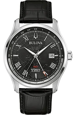 BULOVA Męski analogowy zegarek automatyczny ze skórzanym paskiem 96B387, , Pasek