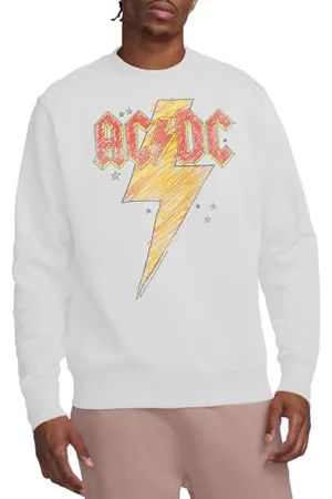 AC/DC Bluza Sketch Bolt Crew, biała, M, , M