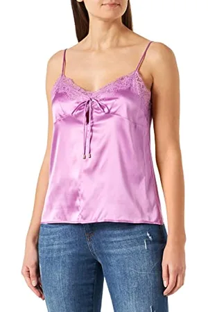Pinko Damski drżący top satynowy stretch podkoszulek, , 44, , 50