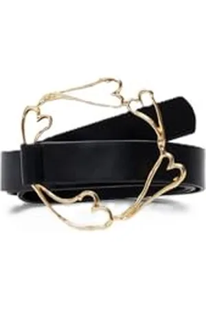 Desigual BELT_ZALIO HEARTS_LEATHER, 2000 BLACK, U, , rozmiar uniwersalny
