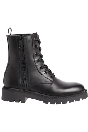 Calvin Klein Jeans Damskie buty Combat Boot MID Zip LTH, potrójne czarne, 36 EU, , 36.5 EU