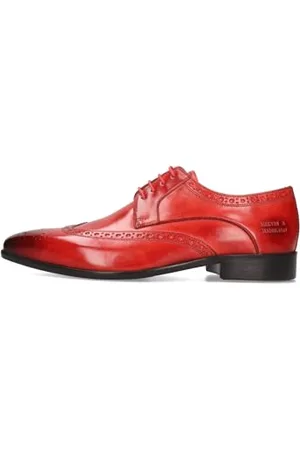 Melvin & Hamilton Męskie Lewis 3 Płaskie Oxford, Czerwone, 43 EU, Czerwona, 43 EU