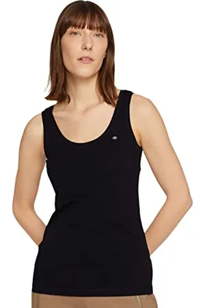 TOM TAILOR Damski Basic Top z wyszywanym logo 1032034, , XXS