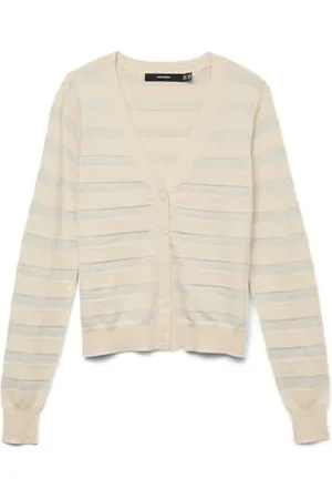 VERO MODA Vmhappyshine Stripe Ls dekolt w serek kardigan damski, , M