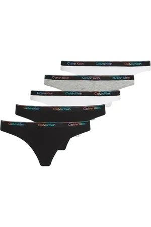 Calvin Klein Stringi damskie 5 PK LV00QD5322, wielokolorowe (czarne/białe/czarne/szare HTR/białe), M, , M