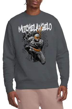 Teenage Mutant Ninja Turtles Bluza Tmnt Tmnt Michelangelo Crew, grafitowa, XXL, , XXL