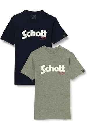 Schott NYC Zestaw 2 koszulek z logo Schott, TSPKLOGO, , S