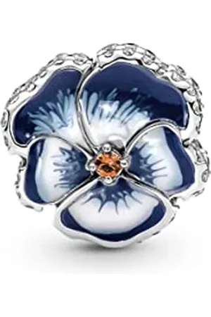 PANDORA MOMENTS Charm "Blaue Garten-Stiefmütterchen Blume" Silber 790777C02