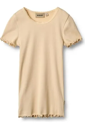 WHEAT Dziewczęca koszulka żebrowana S/S Katie Oeko-Tex Standard, , 116