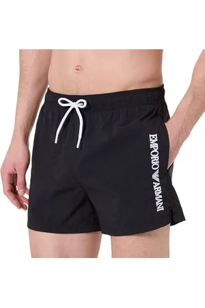 Emporio Armani Męskie haftowane logo krótkie bokserki czarne XL, , XL
