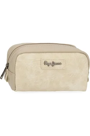Pepe Jeans Jana Kosmetyczka Beżowa 17x9x6,5 cm Poliester z Detalami Ze Sztucznej Skóry by Joumma Bags, , Talla única, Kosmetyczka