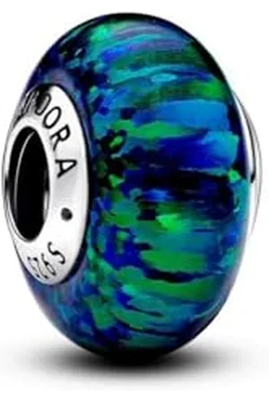 PANDORA Moments Schillerndes Grünes Charm aus Sterling Silber, Kompatibel mit Moments Armbändern, 791691C04