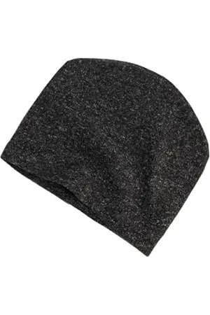 Ulla Popken Damska czapka typu beanie, melanżowa, wewnątrz miękka szorstka czapka z dzianiny, czarna, jeden rozmiar, , jeden rozmiar