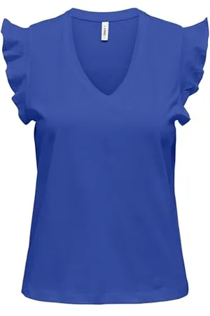 ONLY Onlmay Life S/S Frill V-Neck Top Box JRS, , M