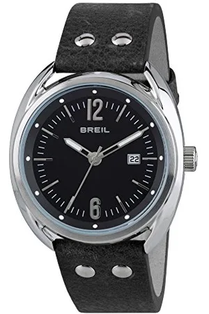 Breil Zegarek męski BEAUBOURG Collection TW1669 - Męski zegarek męski męski z analogową czarną tarczą - GM10 MIYOTA Movement - kwarc 3H - pasek do zegarka skóra cielęca, Bransoletka