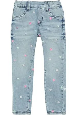 QS by s.Oliver Dżinsy Treggings/Skinny Fit/Mid Rise/Skinny Leg/z haftem jasnoniebieskie 128/SLIM, , 128