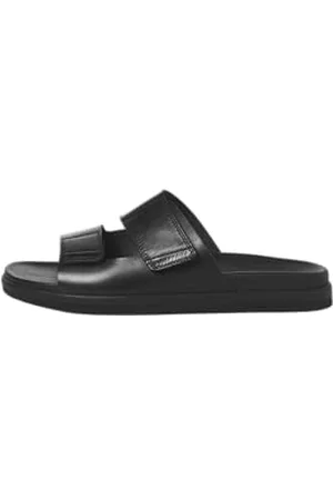 JACK & JONES Męskie sandały Jfwstockholm Leather Velcro Sandal, czarne, 41 EU, , 41 EU