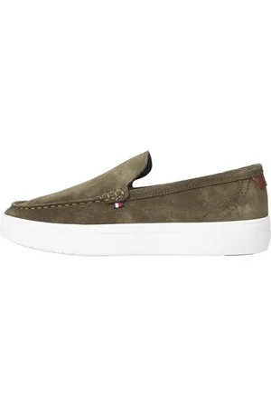 Tommy Hilfiger Męskie nowoczesne lekkie hybrydowe mokasyny zamszowe, KHAKI (wojskowa zieleń), 6,5 UK, , 40 EU