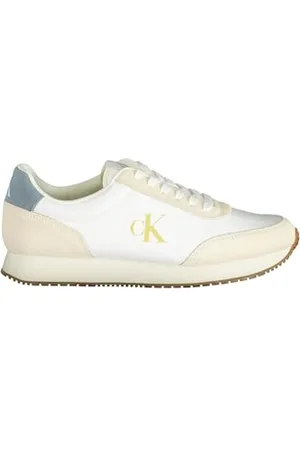 Calvin Klein Męskie trampki Retro Runner Iconic SNK YM0YM01119, białe (jasny biały/kremowy biały/ołów), 46 EU, , 43.5 EU