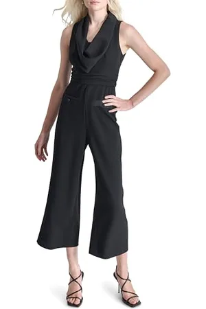 DKNY Sukienki damskie, L/S MESH W/pleated, czarne, 0, , 32