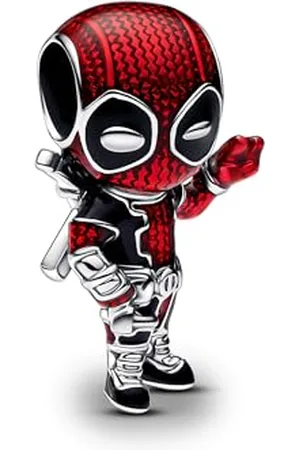 PANDORA Moments Marvel Deadpool Charm aus Sterling Silber, Kompatibel mit Moments Armbändern, 793360C01