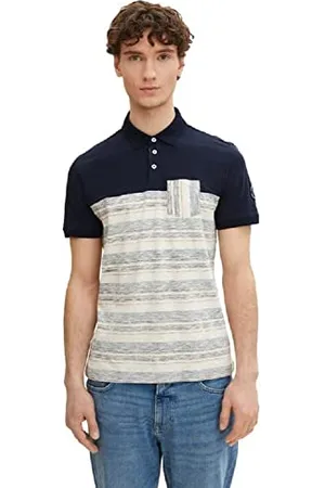 TOM TAILOR Męskie Koszulka polo w paski 1031633, , 3XL
