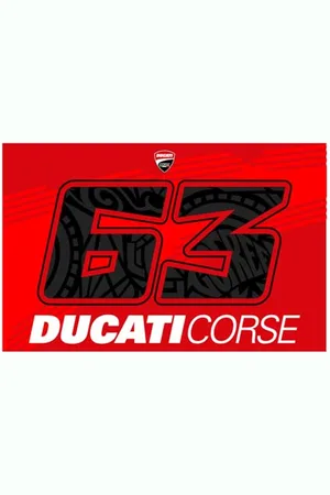VALENTINO Flag Ducati BAGNAIA, unisex, czerwona, jeden rozmiar, , Rozmiar uniwersalny
