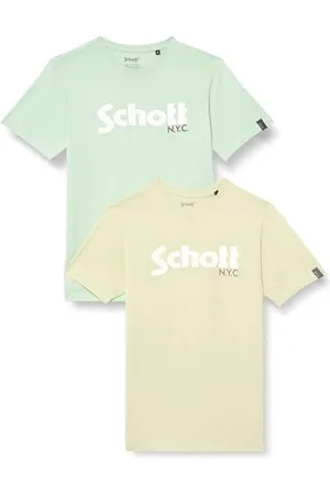 Schott NYC Zestaw 2 koszulek z logo Schott, TSPKLOGO, , M