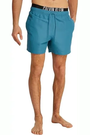 Calvin Klein CK JEANS Męskie spodenki pokładowe M DOUBLE WB, niebieskie (Storm Blue), S, , S