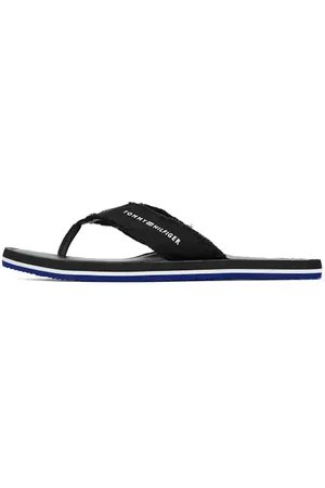 Tommy Hilfiger Męskie klapki HILFIGER SKÓRZANE PLAŻOWE SANDAL, CZARNE (Czarne), 38 EU, , 40 EU